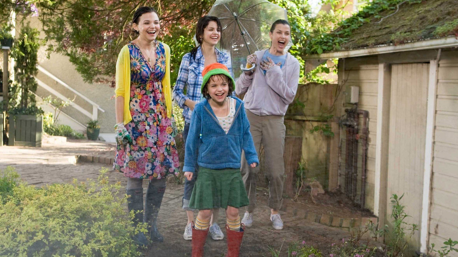children laughing in garden