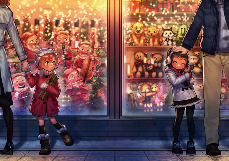 Children Looking at Holiday Window