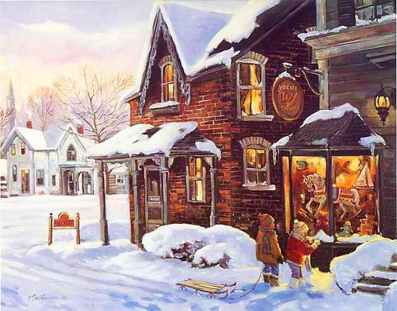 Children Looking at Toy Shop