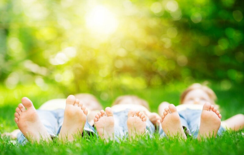 Children Lying on Grass — Green, Serene, Afternoon