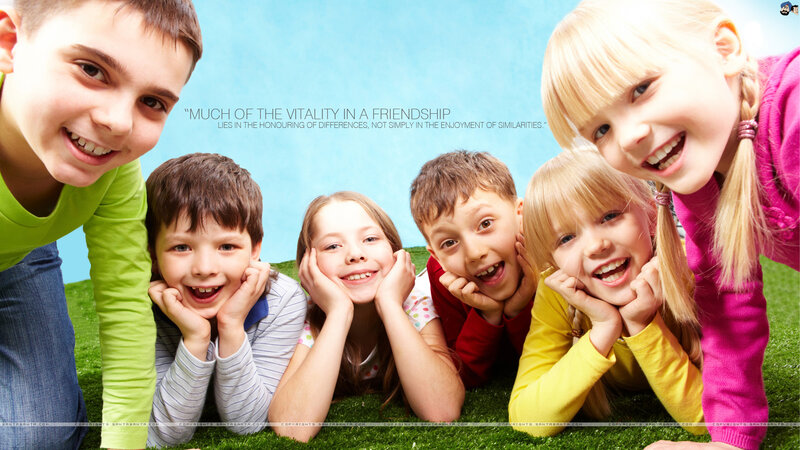 Children Lying on Grass