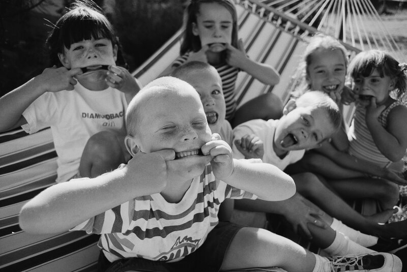 Children making funny faces