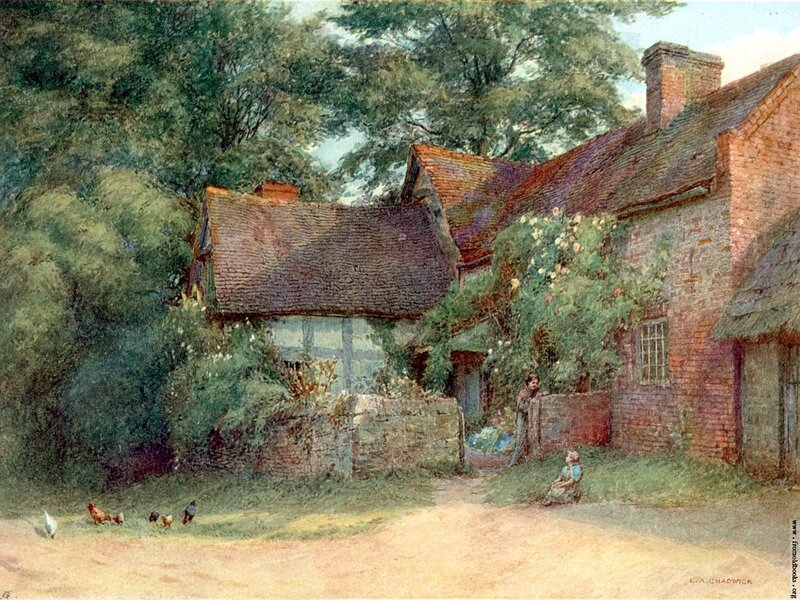 Children Near Cottage