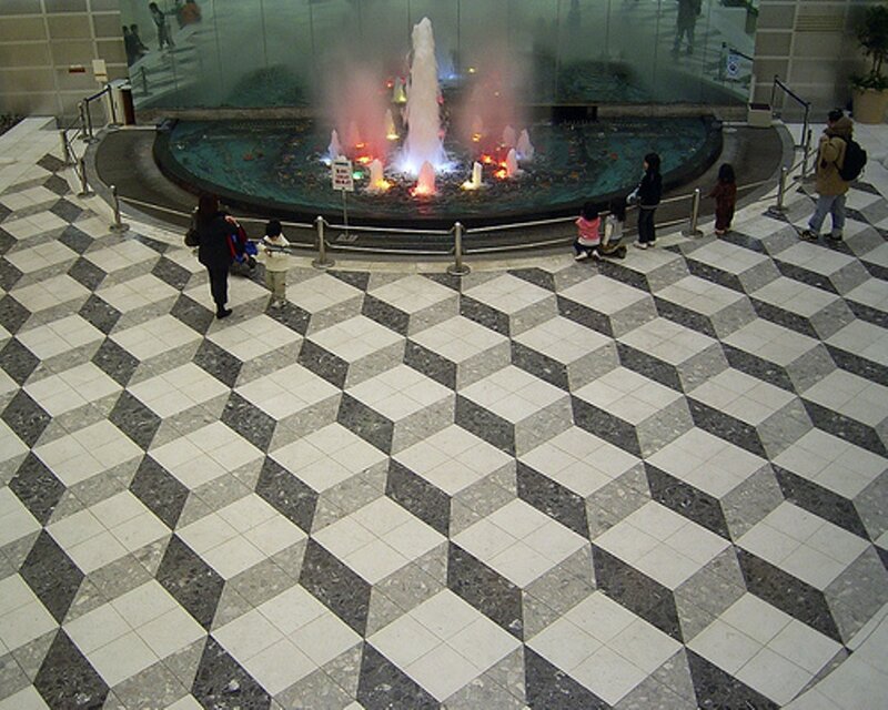 Children Near Fountain