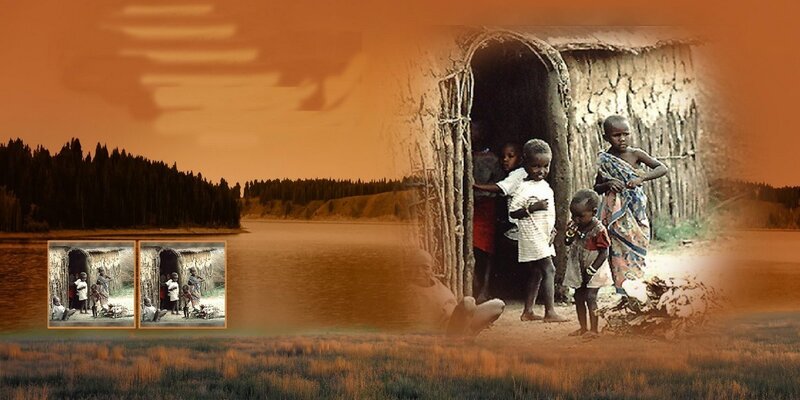 Children Near Hut
