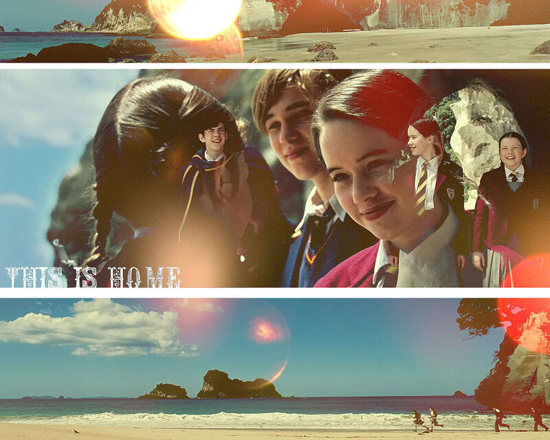 Children on a Beach — Blue