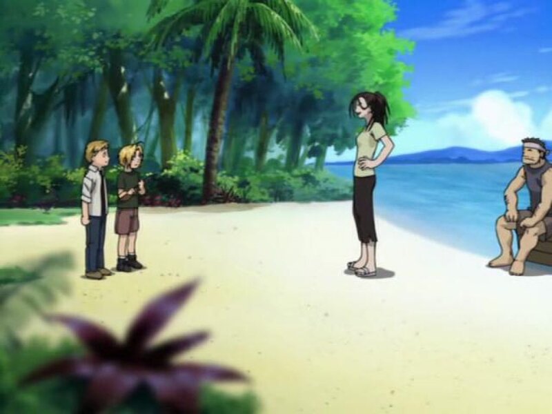 Children on a Beach — Green
