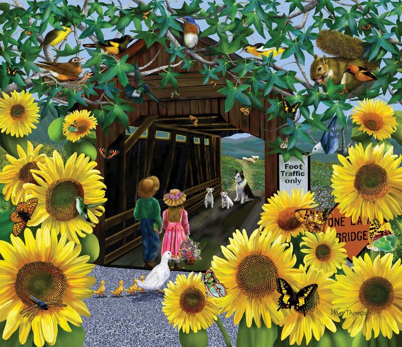 Children on a Bridge — Yellow, Serene