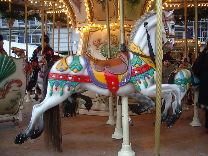Children on a carousel