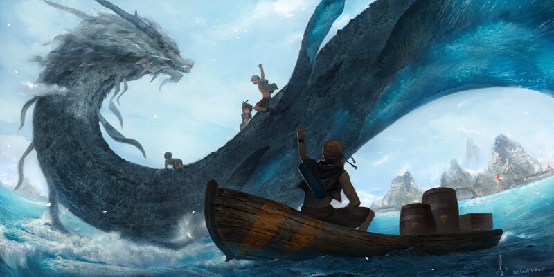 Children on a Dragon — Blue