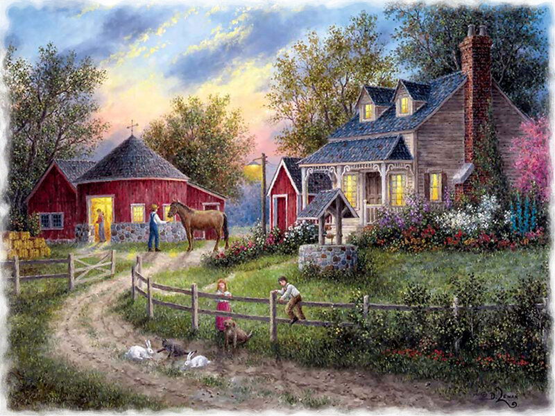 Children on a Farm — Red