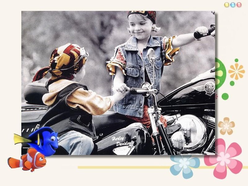 Children on a motorcycle