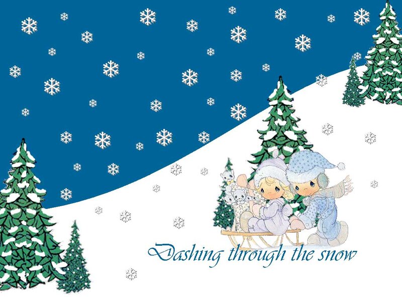 Children on a Sled — Blue
