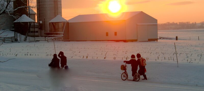 Children on a Snowy Field