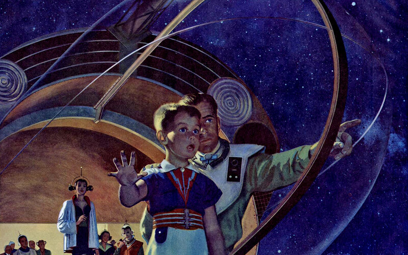 Children on a spaceship