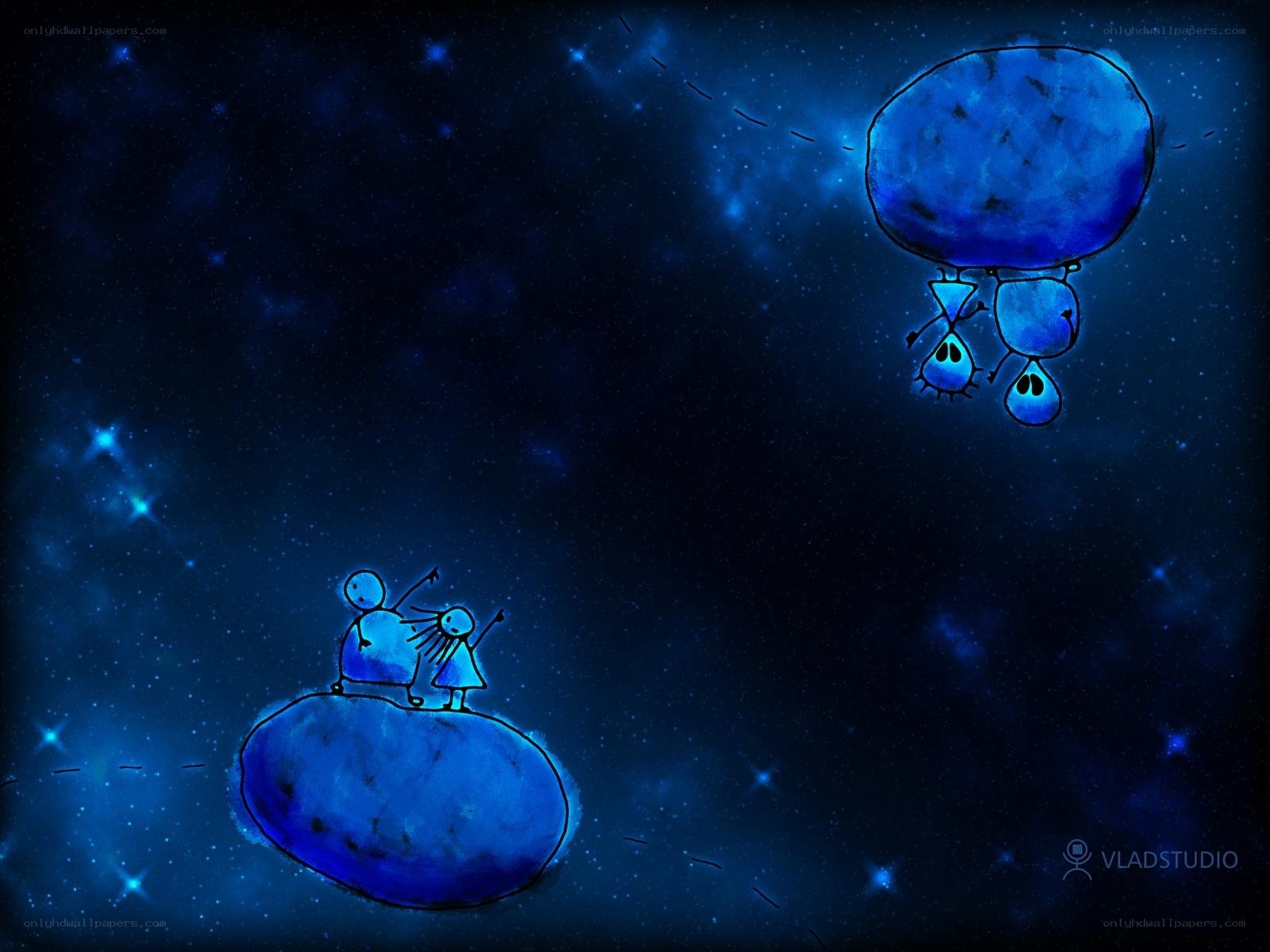 Children on a starry journey