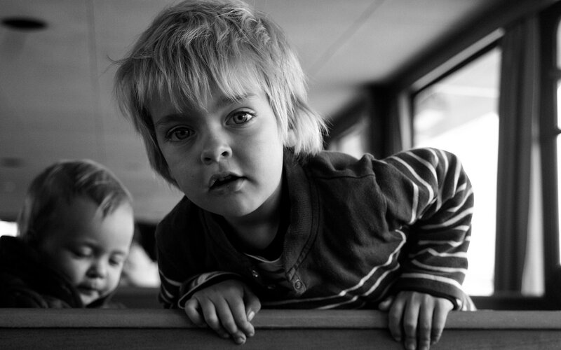 Children on a train