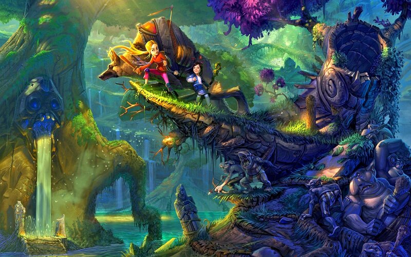 Children on a Tree Branch