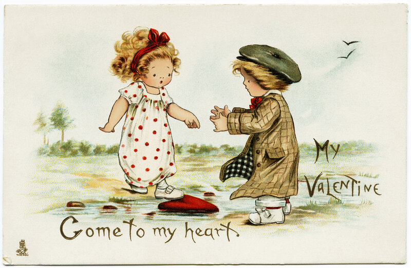 Children on a Valentine Card