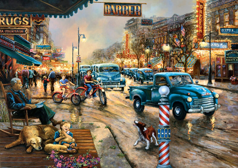 Children on Bicycles — Blue