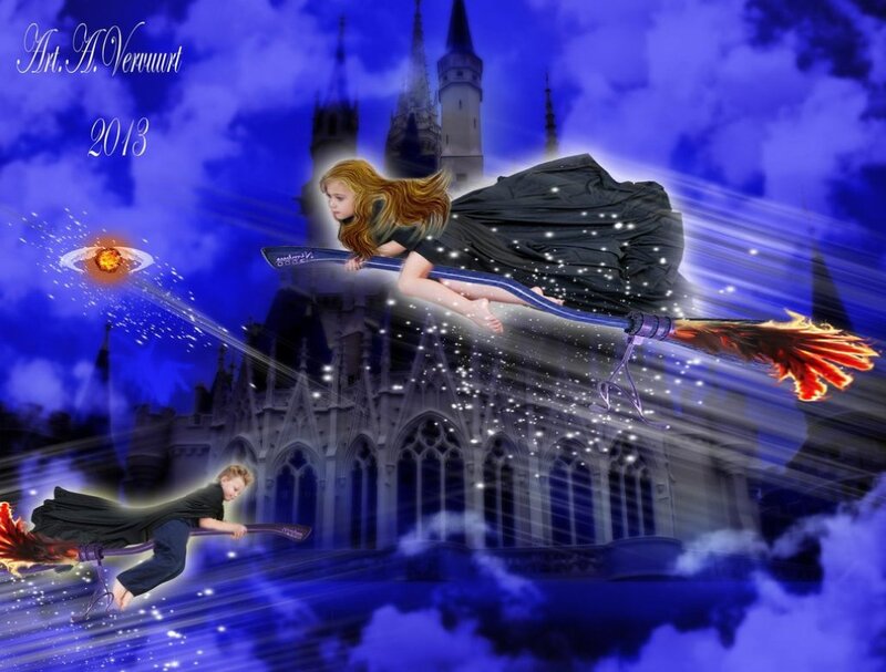 Children on Broomsticks