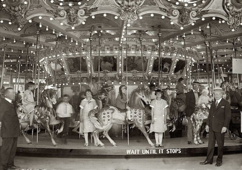 Children on Carousel — Black