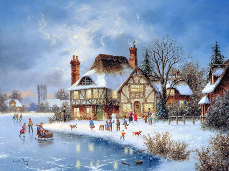 Children on Frozen Lake