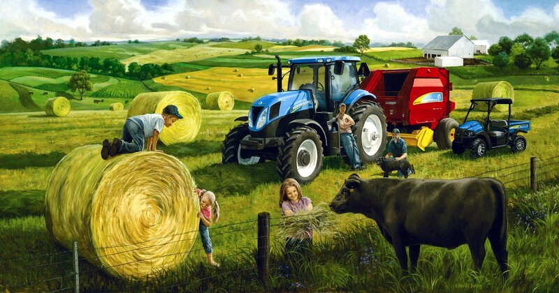 Children on Hay Bales