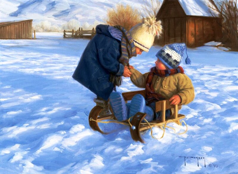 Children on Sled