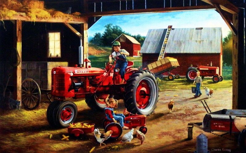 Children on Tractors
