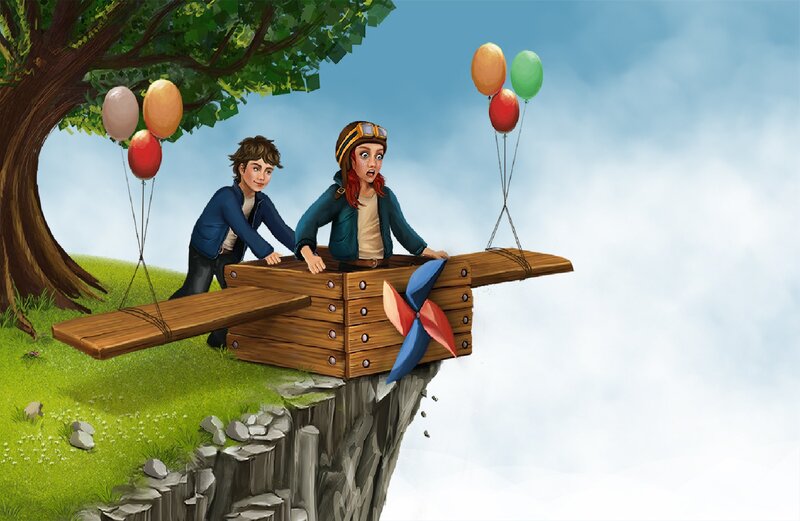 Children on Wooden Platform