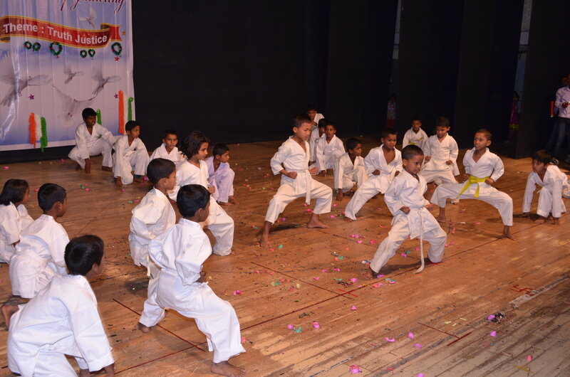 Children Performing Karate