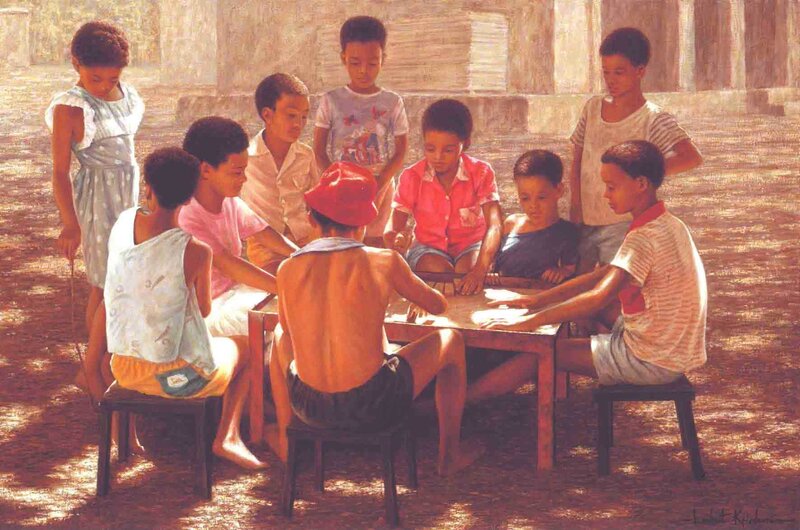Children playing a game outdoors