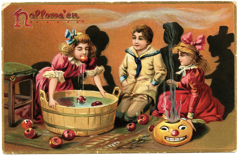 Children Playing Apple Bobbing