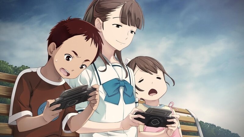 children playing handheld games