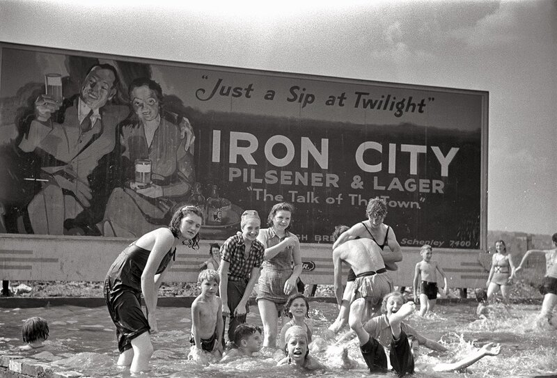 Children playing in a pool