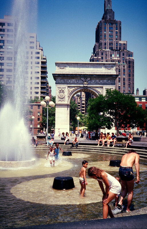 Children playing in fountain at Washington Square