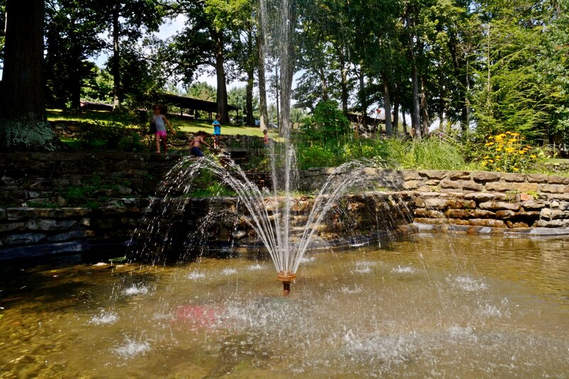 Children Playing in Fountain