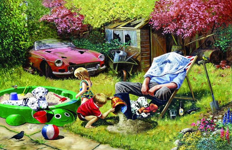 Children Playing in Garden — Green