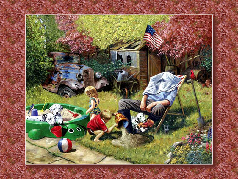 Children Playing in Garden