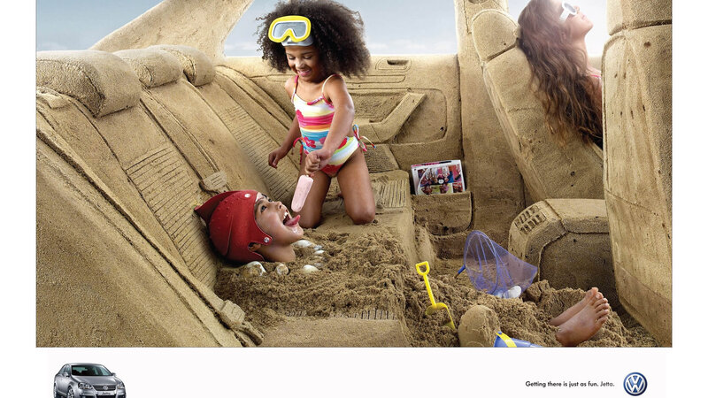 Children Playing in Sand Car — Brown