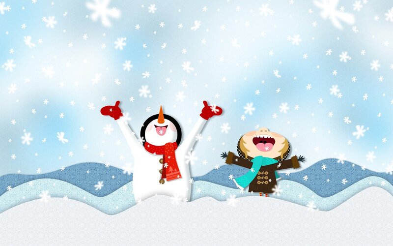 Children playing in snow
