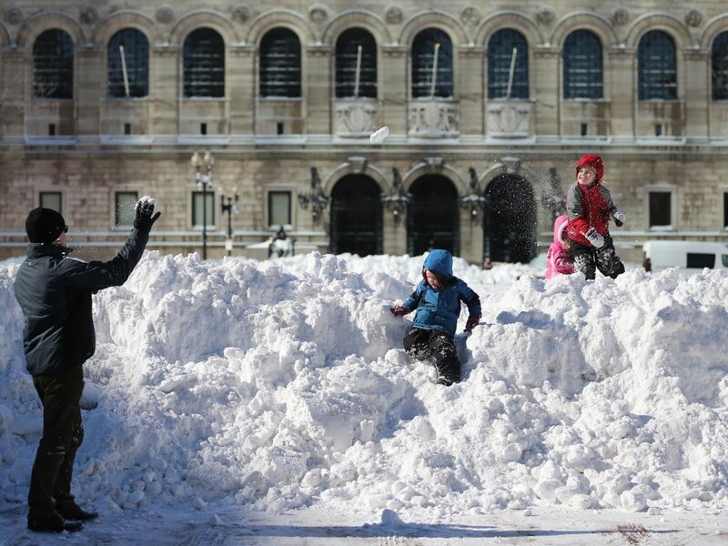 Children Playing in Snow — White, Playful