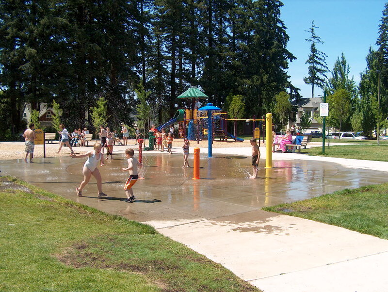 Children Playing in Splash Pad