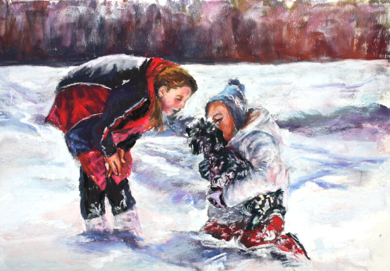 Children playing in the snow