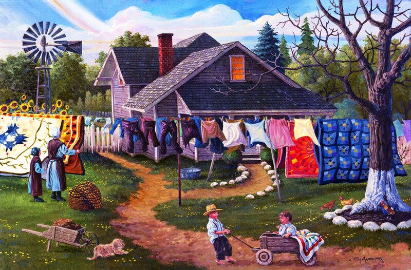 Children Playing in Yard — Blue