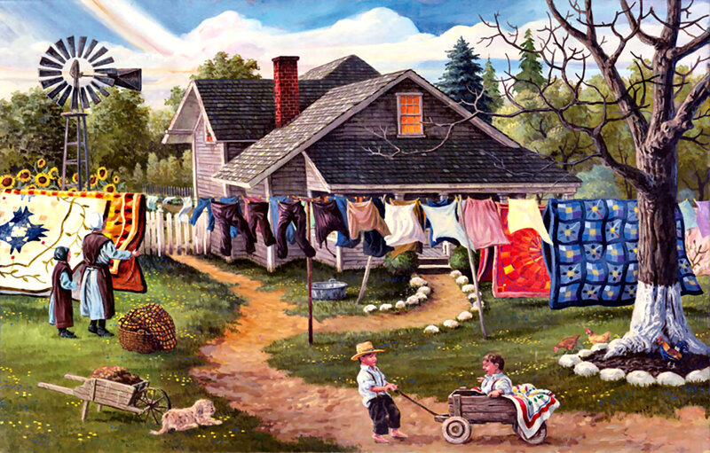 Children Playing in Yard — Green, Peaceful