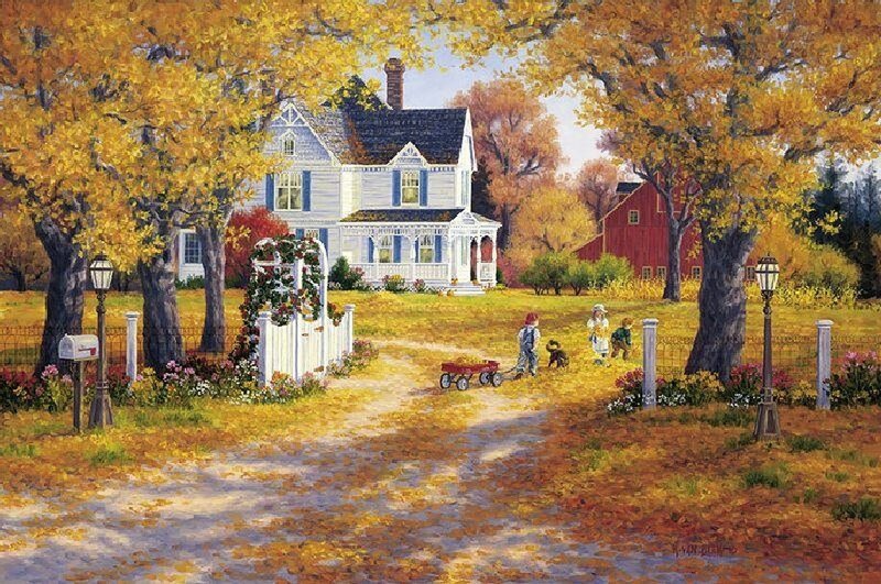 Children Playing in Yard — Yellow