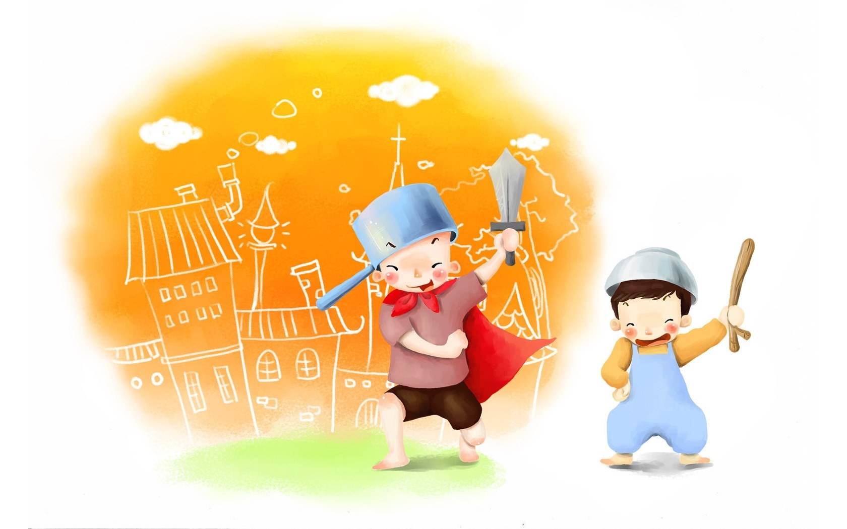 Children playing knights