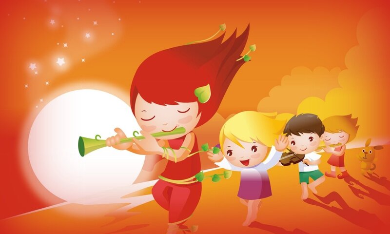 Children playing music together